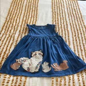 Blue Cat Appliqué Mini Boden dress (6/7)